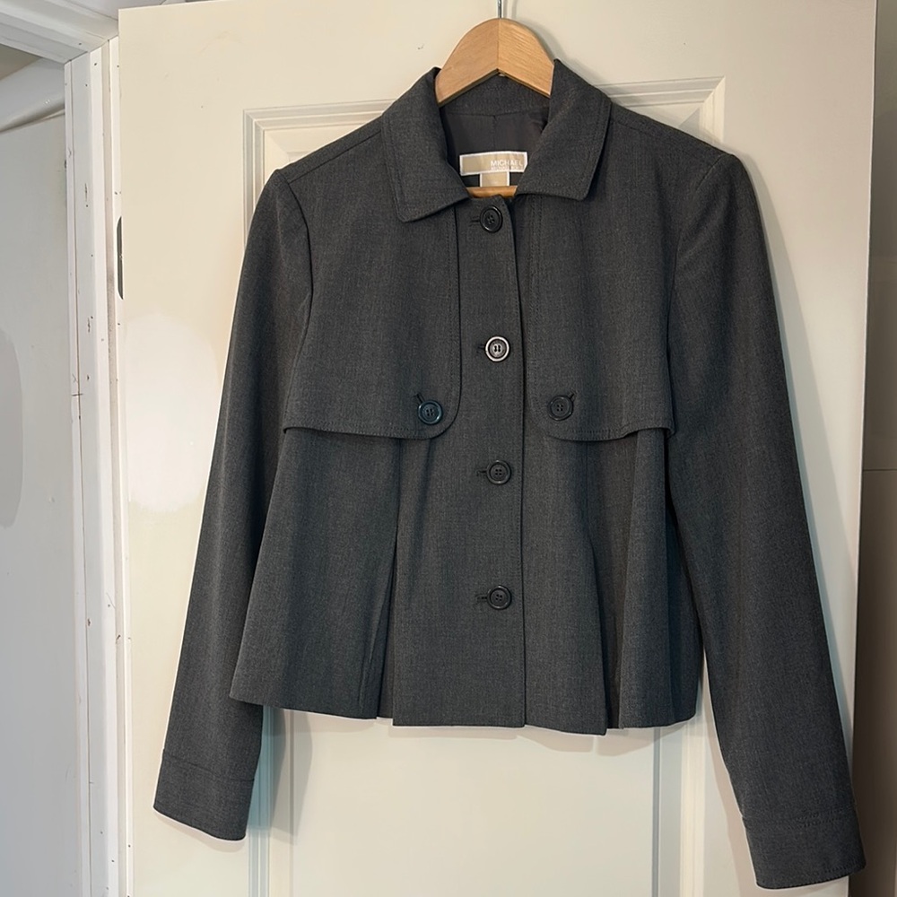 MK Dark Gray Women's Button-Front Jacket